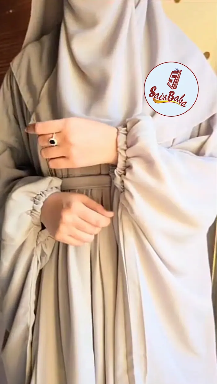 Women's Caftan Abaya 4-Piece Set | Scarf, Gown, Niqab & Belt - Image 6
