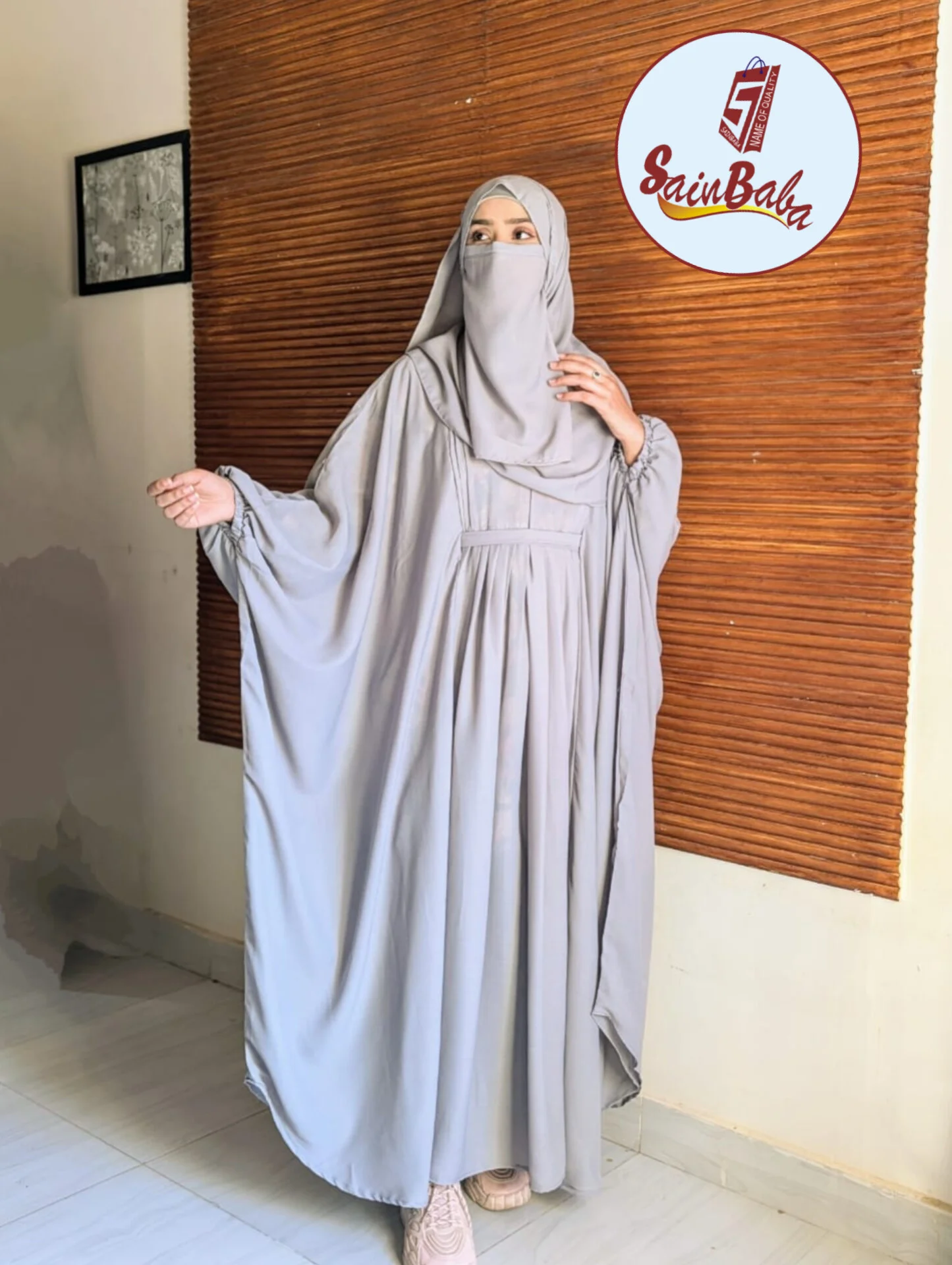Women's Caftan Abaya 4-Piece Set | Scarf, Gown, Niqab & Belt