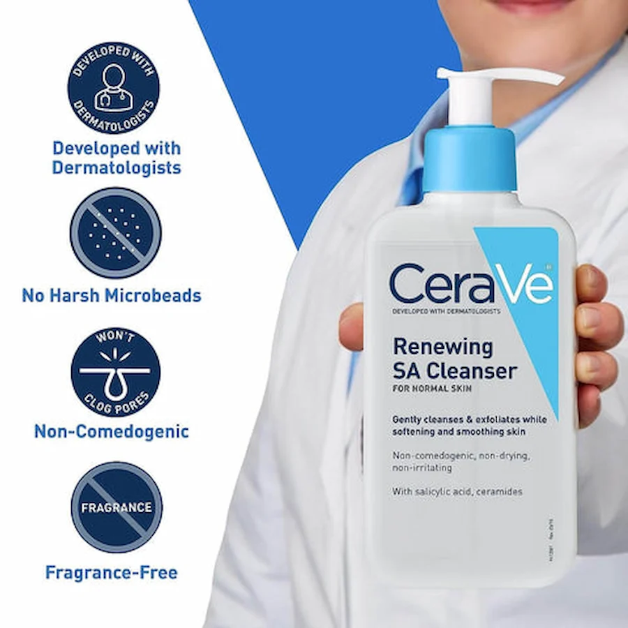 CeraVe Renewing SA Cleanser | Exfoliating Face & Body Wash - Image 2