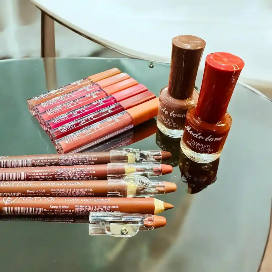 12-in-1 Makeup Deal | Nail Polish, Lip Gloss & Lip Pencil Combo - Image 2