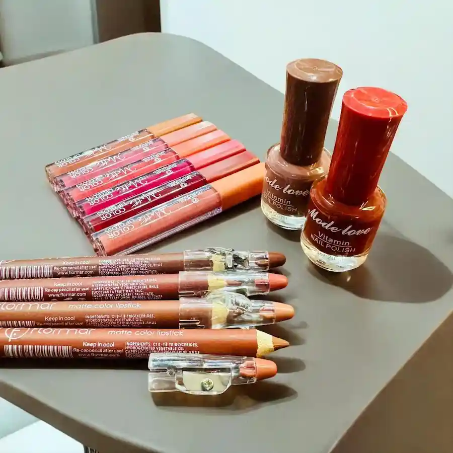 12-in-1 Makeup Deal | Nail Polish, Lip Gloss & Lip Pencil Combo - Image 3