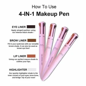 4-in-1 Makeup Pen | Eyeliner, Lip Liner, Brow Pencil & Highlighter Combo