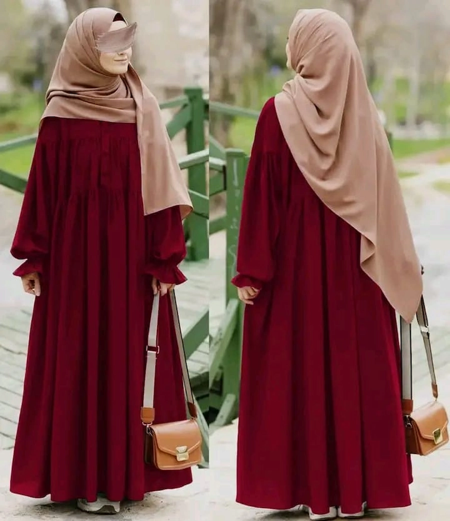 Georgette Plain Abaya with Stoller | Elegant & Modest Wear