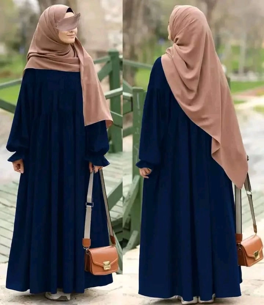 Georgette Plain Abaya with Stoller | Elegant & Modest Wear