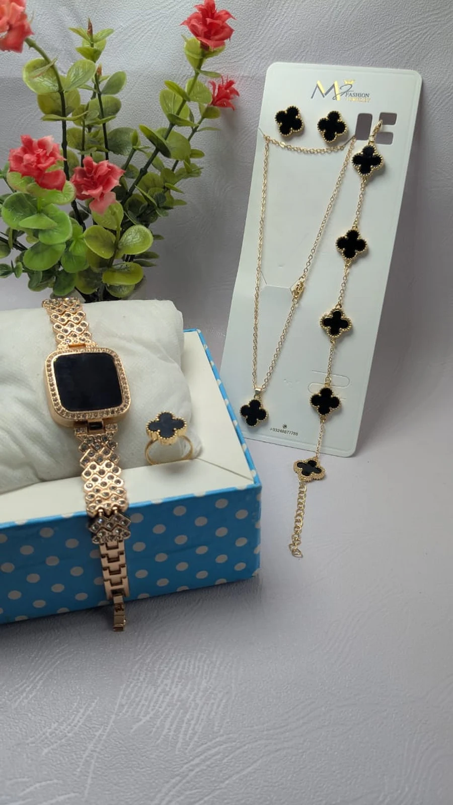 Apple Smart Touch Watch | 5-Piece Fancy Stone Jewelry Set