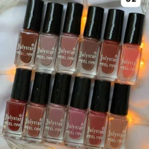 Julystar 12-Piece Peel-Off Nail Polish Set | Multicolor Long-Lasting Shine