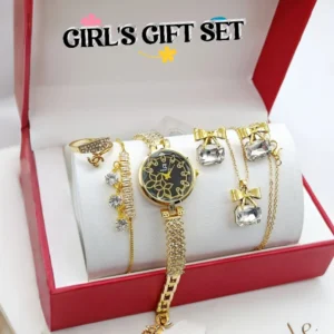 Women's Diamond Stone Jewelry Watch Set | With Complete Jewelery Set