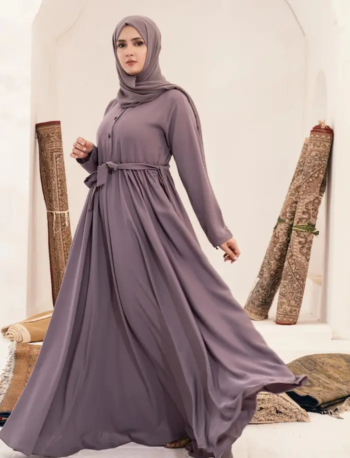 Raisin Purple Abaya with Stoller | Stylish & Modest Wear for Women - Image 2