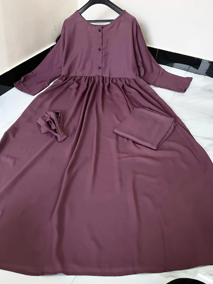 Raisin Purple Abaya with Stoller | Stylish & Modest Wear for Women - Image 3