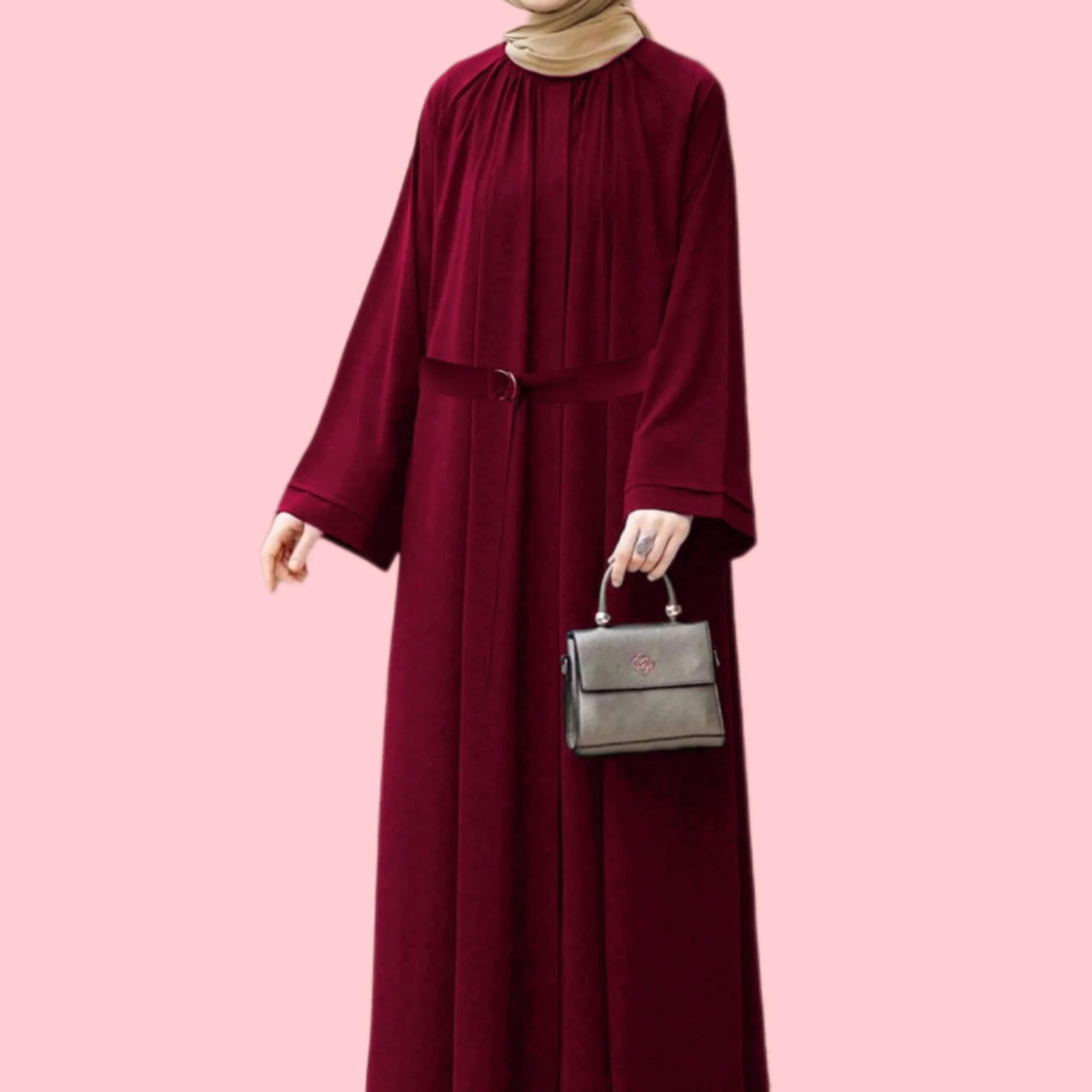 Georgette Abaya with Belt | Elegant & Modest Design