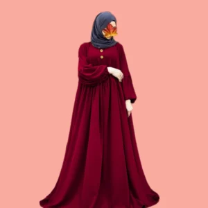Georgette Plain Abaya with Marble Buttons | Elegant & Modest Wear