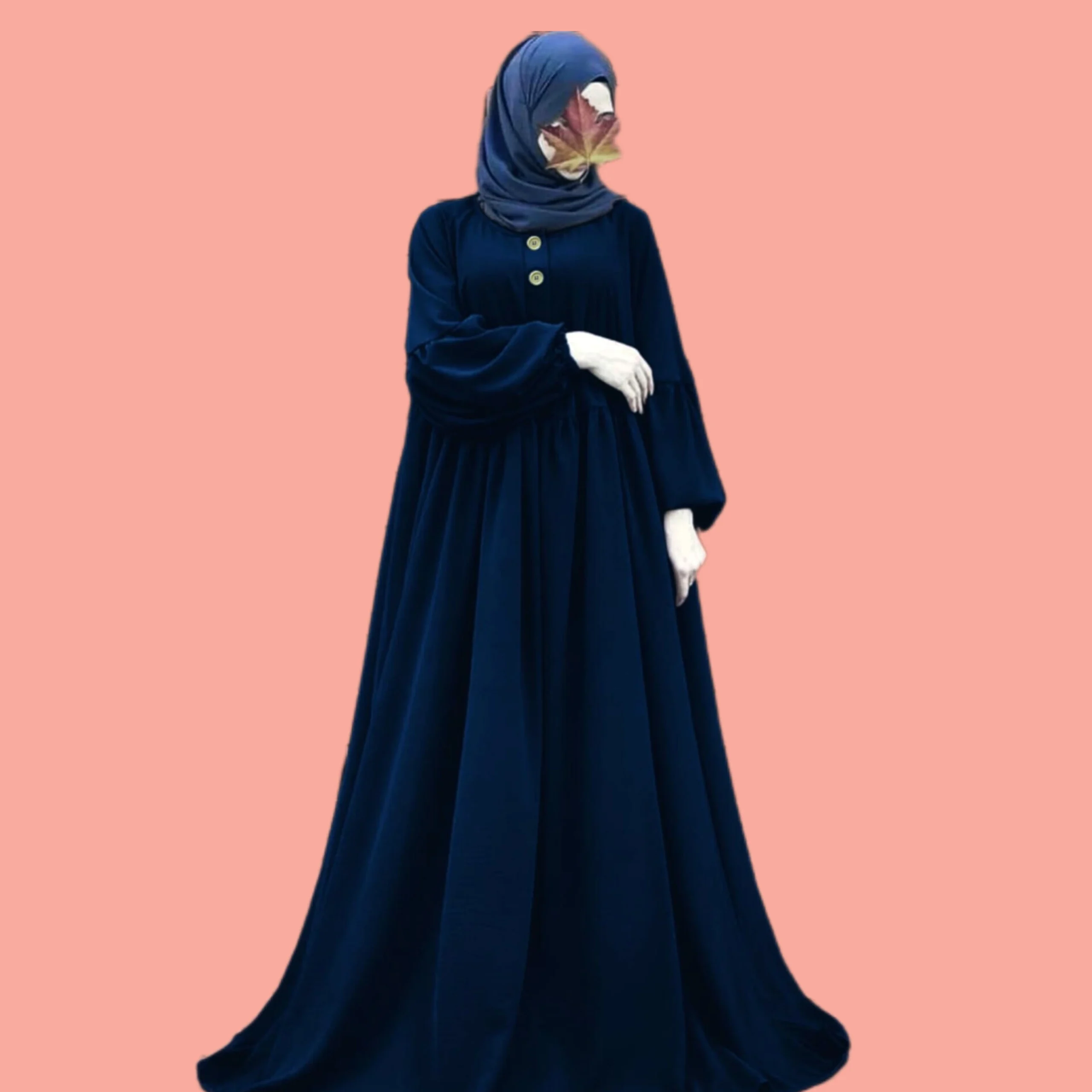 Georgette Plain Abaya with Marble Buttons | Elegant & Modest Wear
