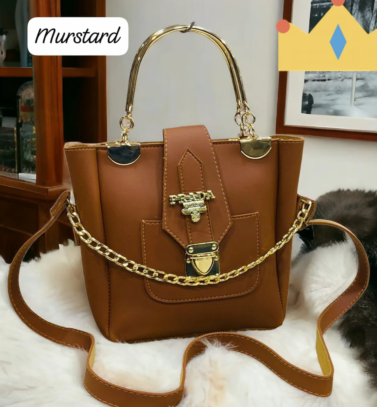 Women's Stylish Leather Shoulder Bag by Prada | Elegant Design with Long Strap