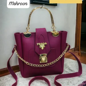 Women's Stylish Leather Shoulder Bag by Prada | Elegant Design with Long Strap