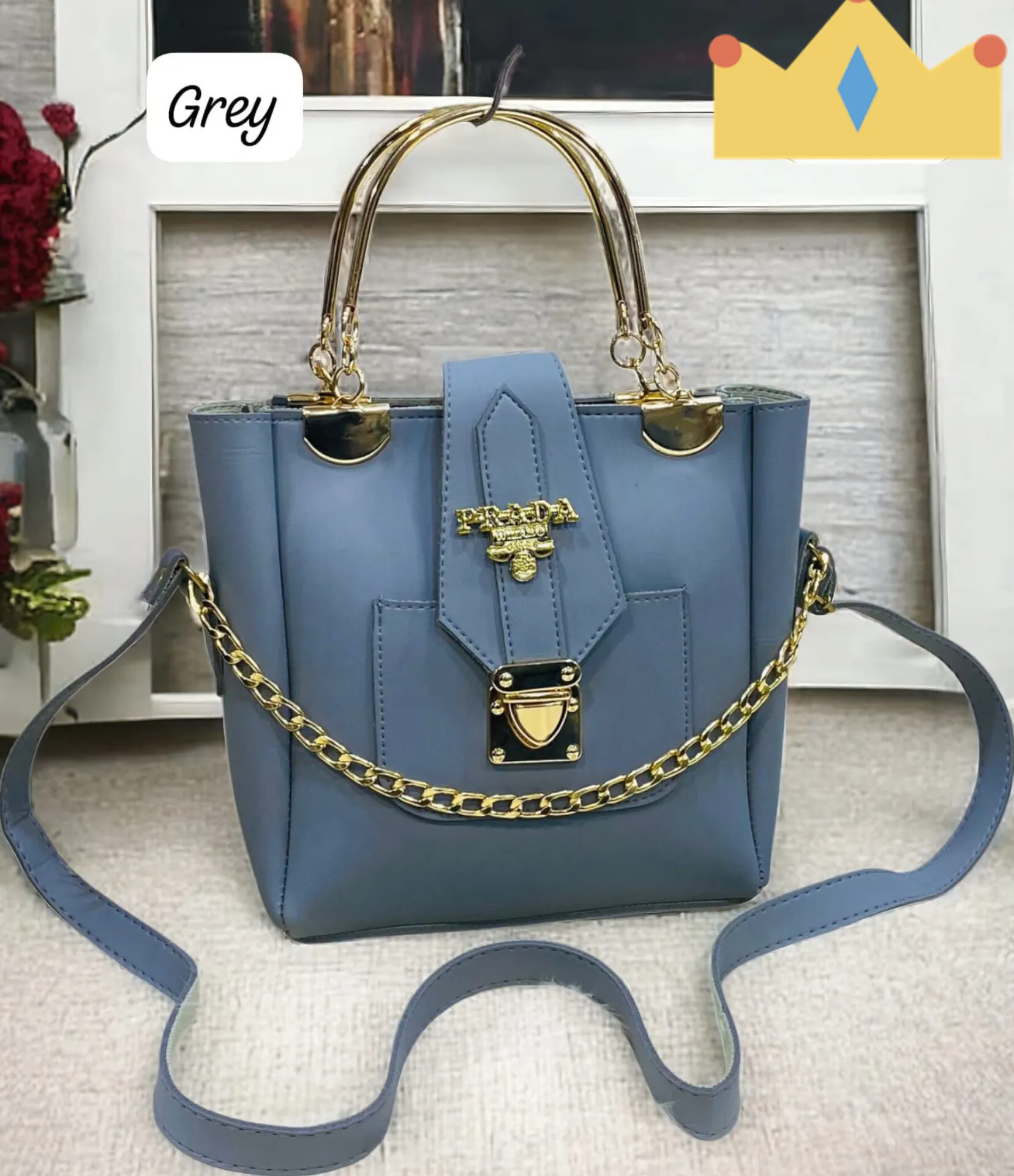 Women's Stylish Leather Shoulder Bag by Prada | Elegant Design with Long Strap