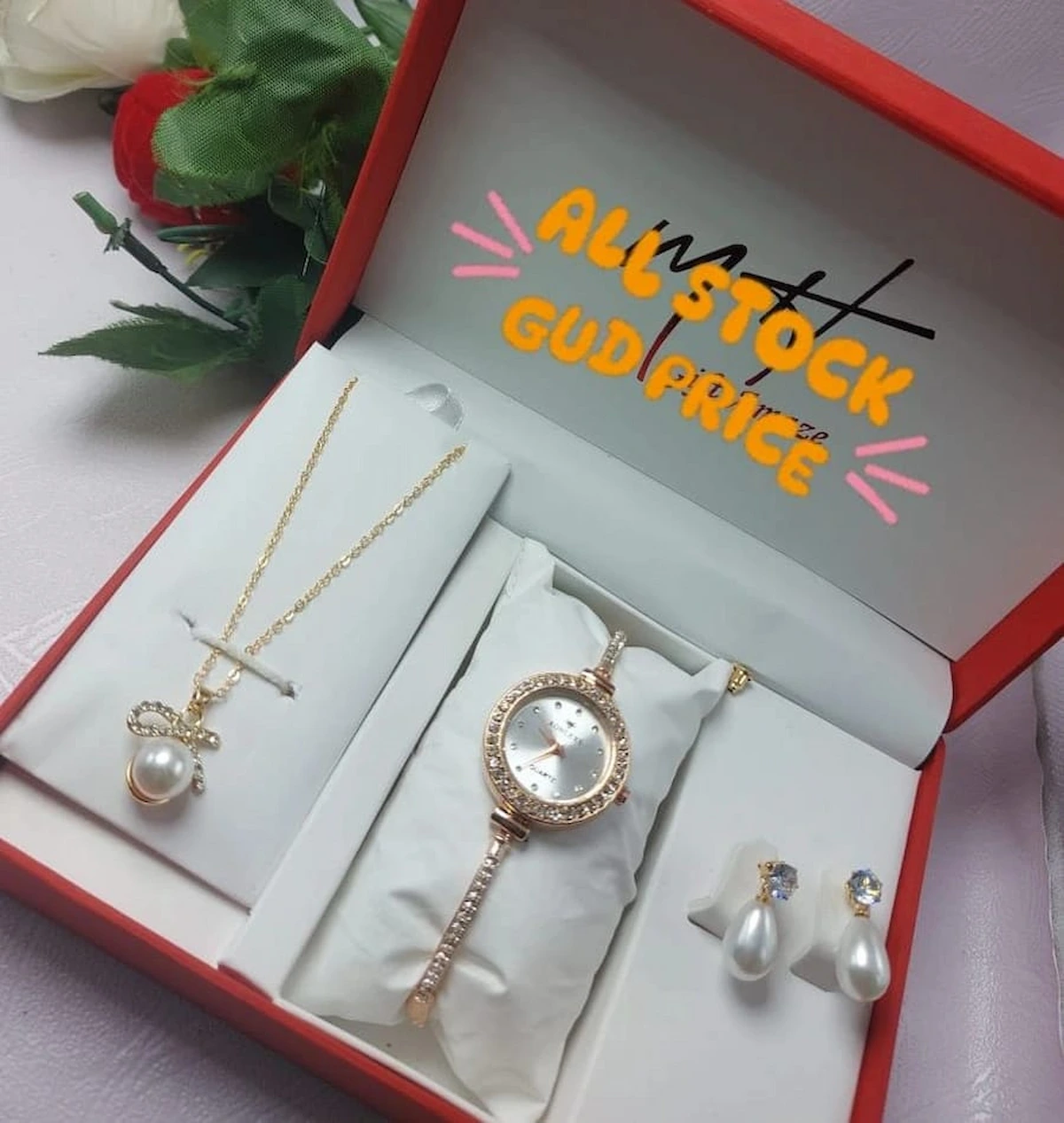 Women's Elegant Watch & Jewelry Set | Timeless Beauty & Grace