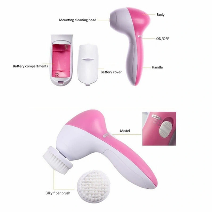 5-in-1 Electric Facial Cleanser & Massager | Blackhead Remover & Beauty Care Brush - Image 7