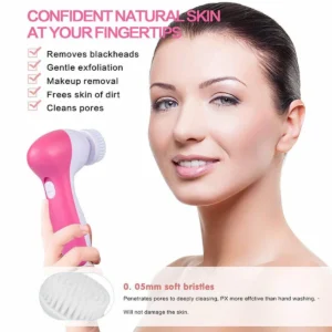 5-in-1 Electric Facial Cleanser & Massager | Blackhead Remover & Beauty Care Brush