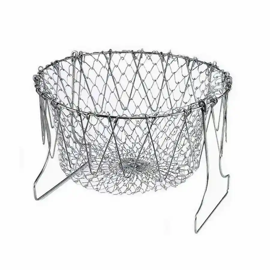 Stainless Steel Foldable Chef Basket | Multi-Functional Kitchen Colander, Steamer, Strainer & Fryer - Image 14