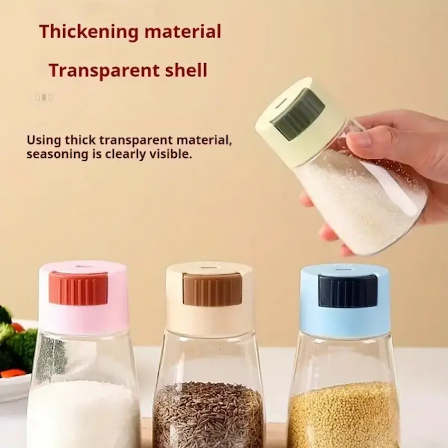 Sealed Glass Spice Jar | Salt, Pepper & Seasoning Dispenser with Press Control - Image 4
