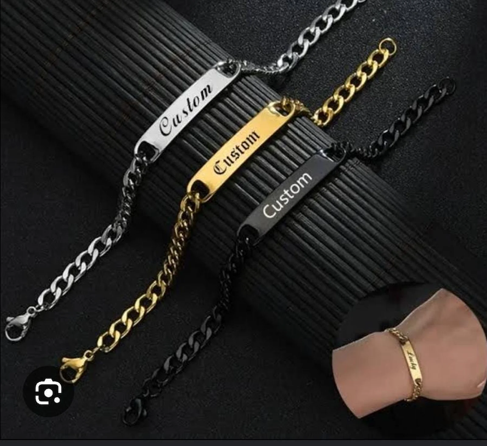 Customized Name & Calligraphy Bracelet / Kara for Men & Women – Personalized Stainless Steel Cuff Bangle (Gold, Silver & Black) | Unisex Jewellery Gift
