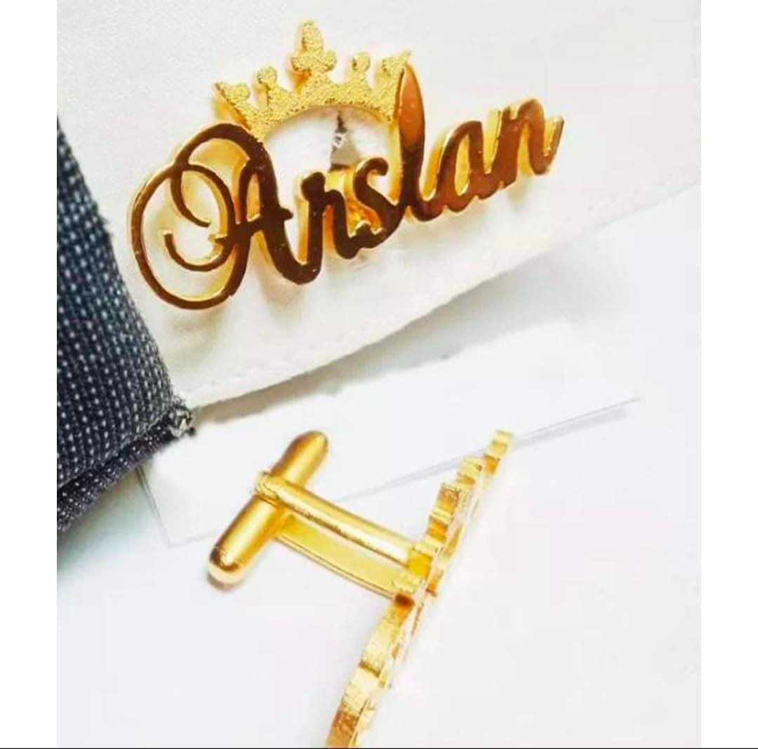 Customized Men's Name Cufflinks Pair – Personalized Arabic - Urdu & English Calligraphy | Premium Men's Gift Accessories - Image 2