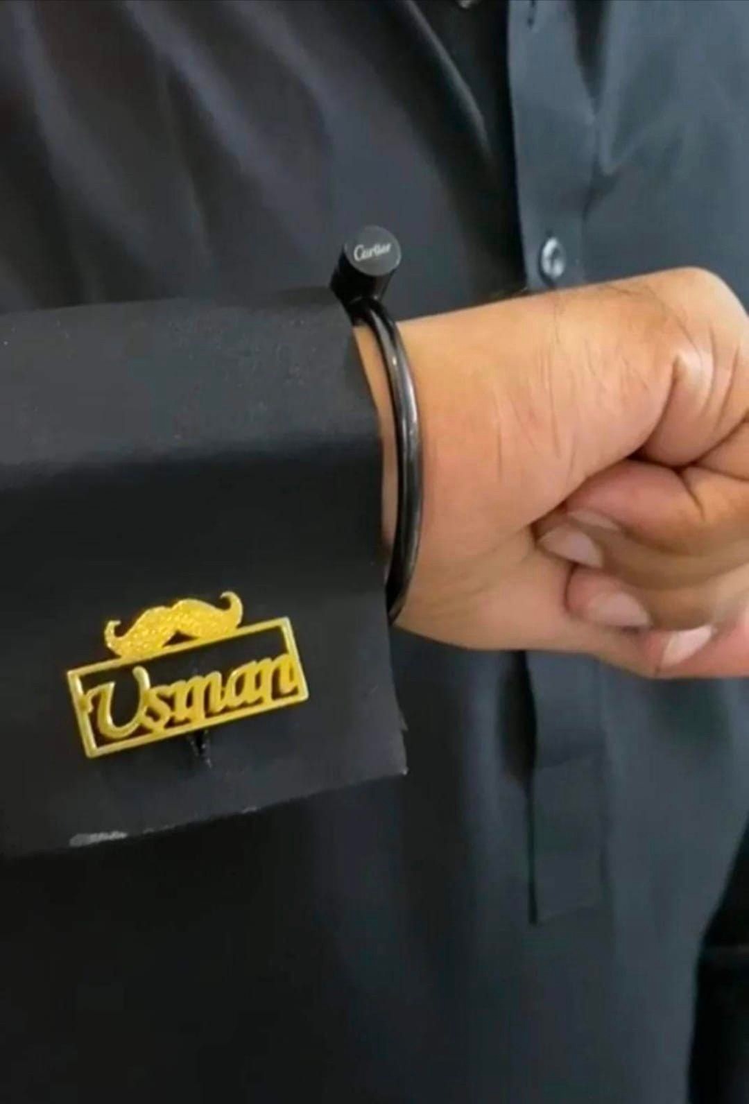 Customized Men's Name Cufflinks Pair – Personalized Arabic - Urdu & English Calligraphy | Premium Men's Gift Accessories - Image 7