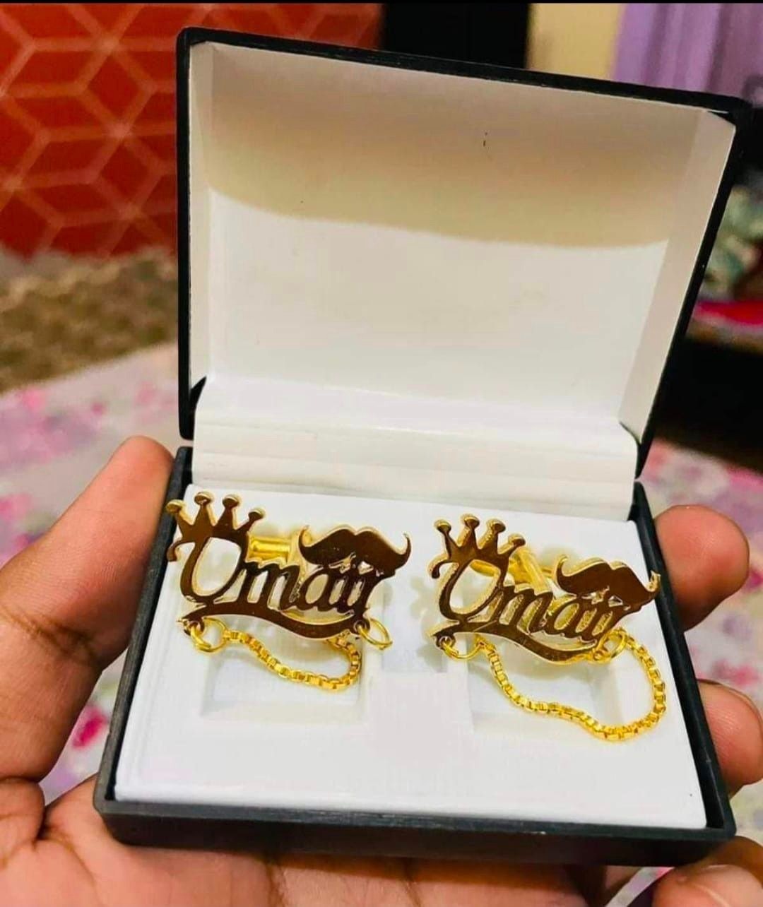 Customized Men's Name Cufflinks Pair – Personalized Arabic - Urdu & English Calligraphy | Premium Men's Gift Accessories - Image 6
